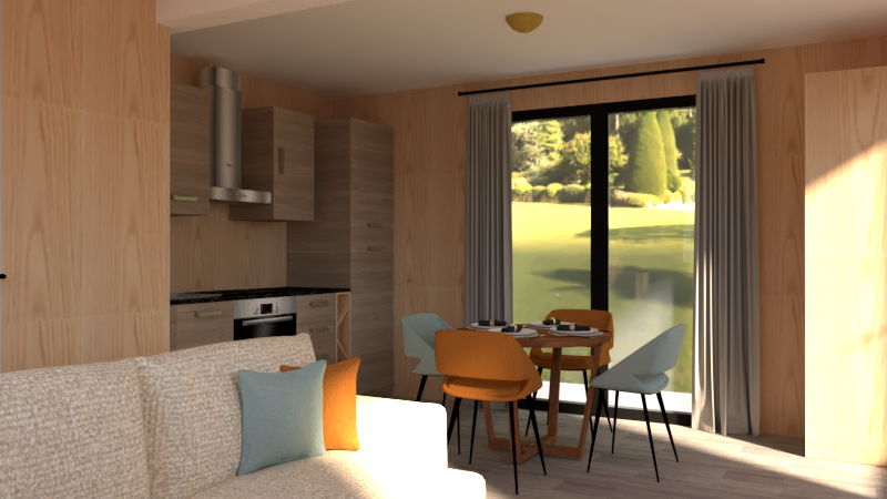 Une grande baie vitrée pour faire renter la lumière naturelle