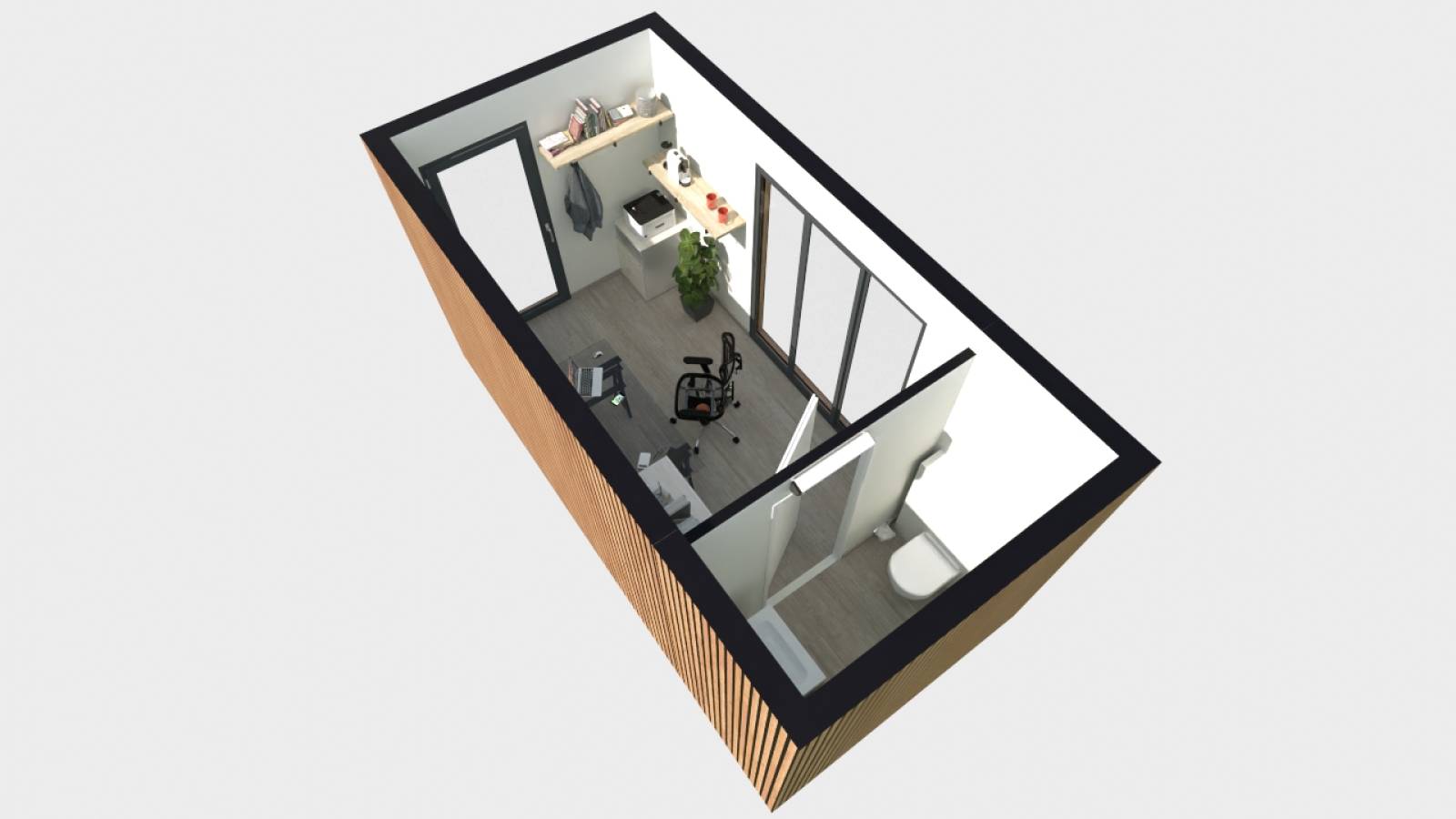 Bureau d'appoint avec WC et lavabo