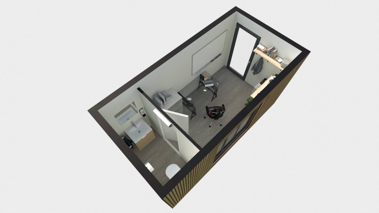 Espace à vivre avec salle d'eau