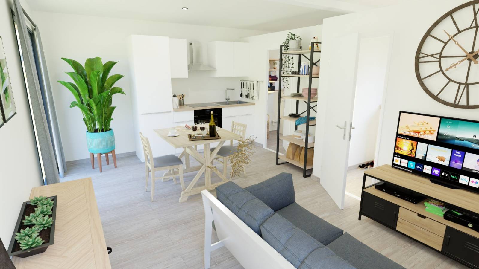 Pièce de vie spacieuse dans un studio de jardin